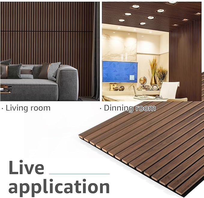 Art3d 4 Pack 47.2 x 23.6in. Wood Slat Acoustic Panels
