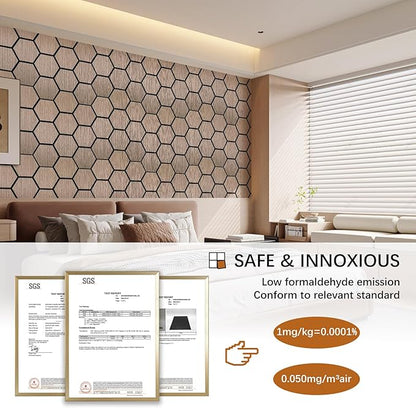 Hexagon Acoustic Wall Panels, Self-Adhesive Sound Absorbing Wall Panel by ARMURO