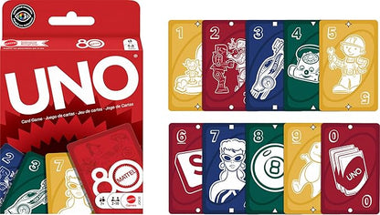 Mattel Games UNO Mattel 80th Ruby Red Card Game for Kids, Adults & Family Nights, Game Nights, Travel, Camping & Parties.
