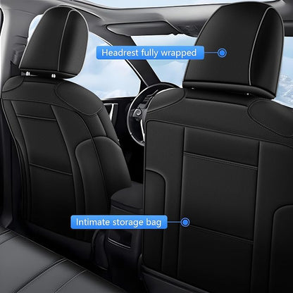 TTX LIGHTING Custom Fit Seat Covers for Toyota Corolla Cross L,LE,XLE 2022 2023 2024 2025 2026 (Not for Hybrid), Faux Leather Full Set Corolla Cross Car Seat Covers Black/Grey
