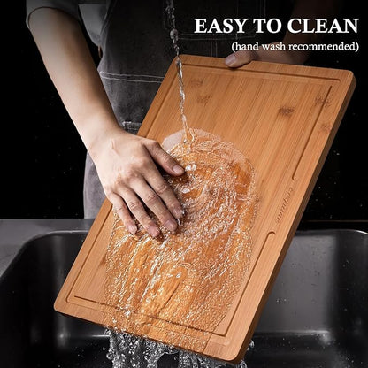 Empune Bamboo Cutting Board Set, Wood Cutting Boards