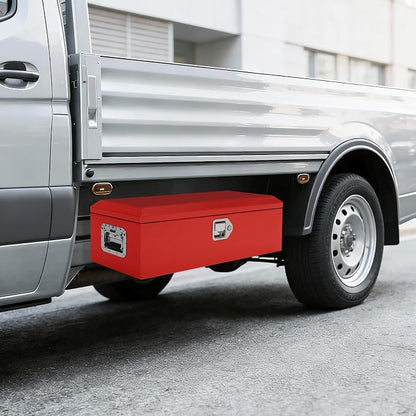 Heavy Duty Steel Metal Tool Box 39" for Truck Bed, Locking Plate Crossbed Storage Chest with Gas-Strut Assisted Lid, Weather-Resistant Truck Bed Tool Box for Pickup, Trailer, RV