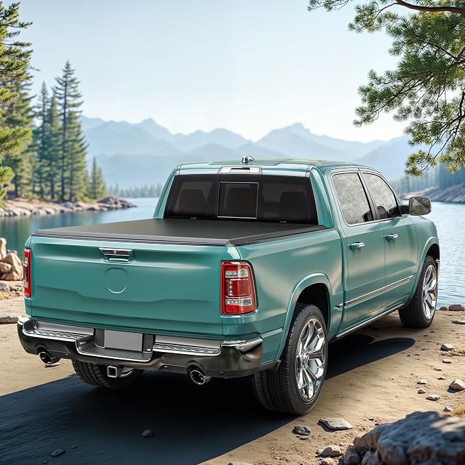 Soft Roll Up Truck Bed Tonneau Cover Fit for Dodge Ram 1500 2009-2024 (Classic ONLY) 5.7 ft Bed Without Rambox