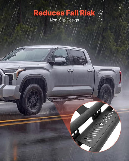 VEVOR Running Boards Compatible with 2015-2025 Ford F150 Super Crew Cab 2017-2025 Ford F150 Super Crew Cab, 6 Inches Side Steps, Black Carbon Steel Nerf Bars, 550 lbs Load Capacity, Non-Slip Surface