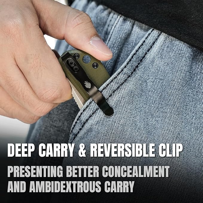 Kizer Nice Guy Pocket Folding Knife, 2.84??D2 Steel Blade knives, G10 Handle Small EDC Knife, Liner Lock Flipper Knife for Men Women, Sharp Camping Hiking Hunting Survival Knife V3011M2