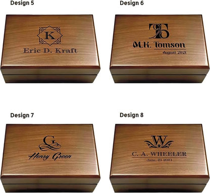 Personalized Keepsake Box | Walnut Wooden Memory Box Gift for Anniversary, Wedding, Valentine, Birthday, Baby Shower, Groomsman | Handmade Keepsake Storage Organizer | Engraved Name Box