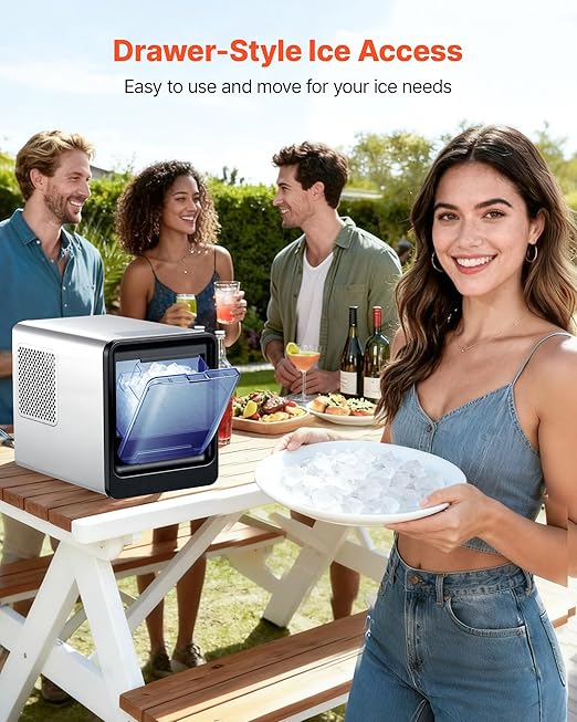 VEVOR Countertop Ice Maker, 33 lbs per Day, Self-Cleaning Portable Machine