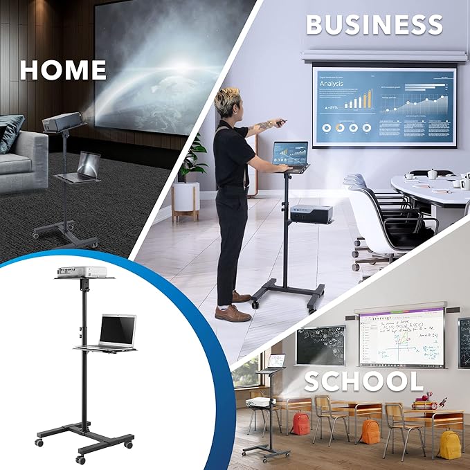Mount-It! Mobile Projector and Laptop Stand, Rolling Cart