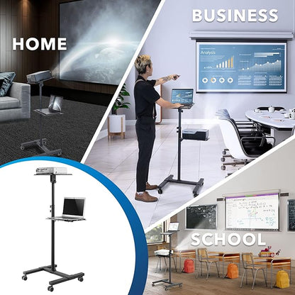 Mount-It! Mobile Projector and Laptop Stand, Rolling Cart