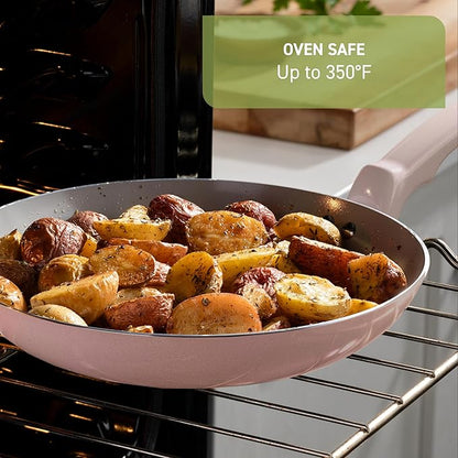 T-Fal Refresh Ceramic Nonstick Cookware Set, Oven Safe to 350°F, Includes