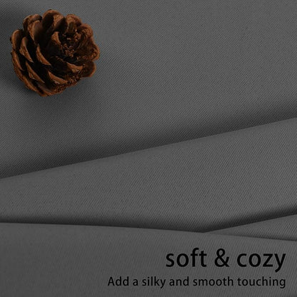 JIUZHEN Dark Grey Blackout Curtains