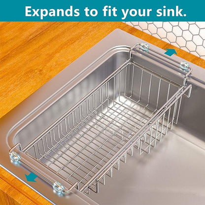 Over The Kitchen Sink Caddy Sponge Holder Organizer Drying Rack Expandable