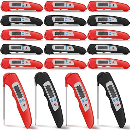 20 Pcs Digital Meat Thermometer Foldable Waterproof Kitchen Instant Read Cooking Grill Food Thermometer with Magnet Digital Food Probe for Cooking Kitchen Beef Accessories Gadgets