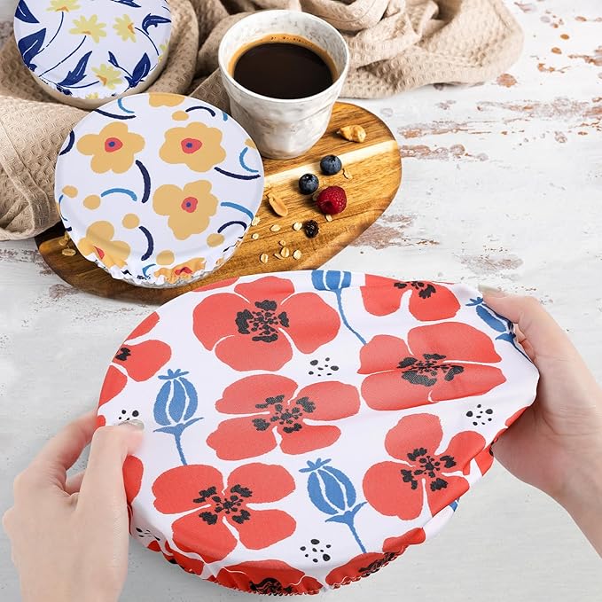 5 Pieces Bowl Covers Reusable, 5 Size Stretch Cloth Covers