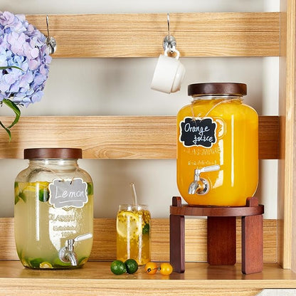 1 Gallon Drink Dispenser for Parties, Glass Beverage Dispenser