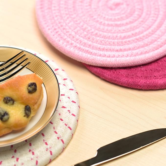 Kitchen Potholders Set Trivets Set 100% Pure Cotton Thread Weave Hot Pot