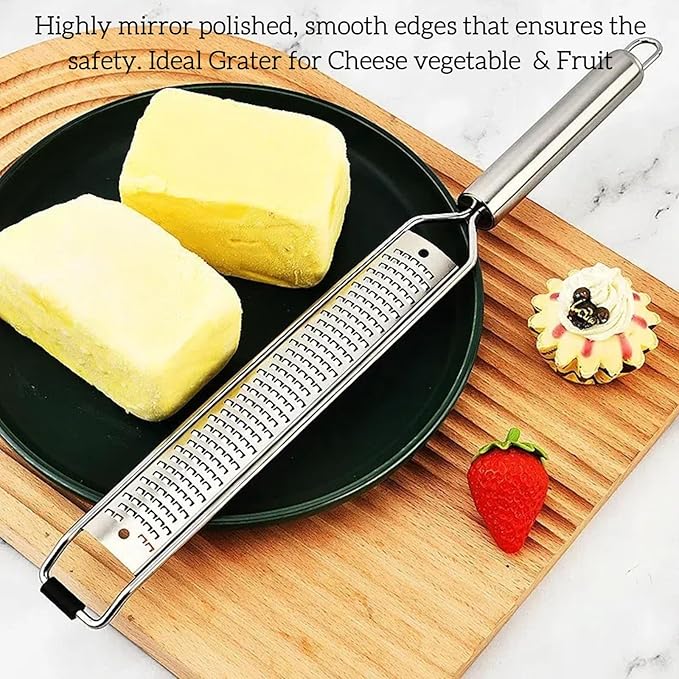 13.5 inch Lemon Zester, 304 Stainless Steel Cheese Grater, Kitchen Tool Metal
