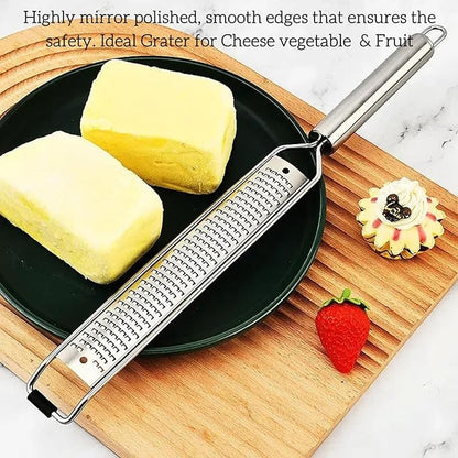 13.5 inch Lemon Zester, 304 Stainless Steel Cheese Grater, Kitchen Tool Metal