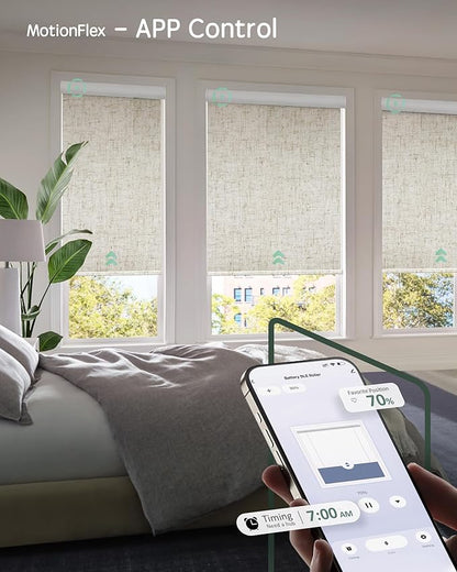 Yoolax Motorized Shades Dual Control, MotionFlex Motorized Roller Shades