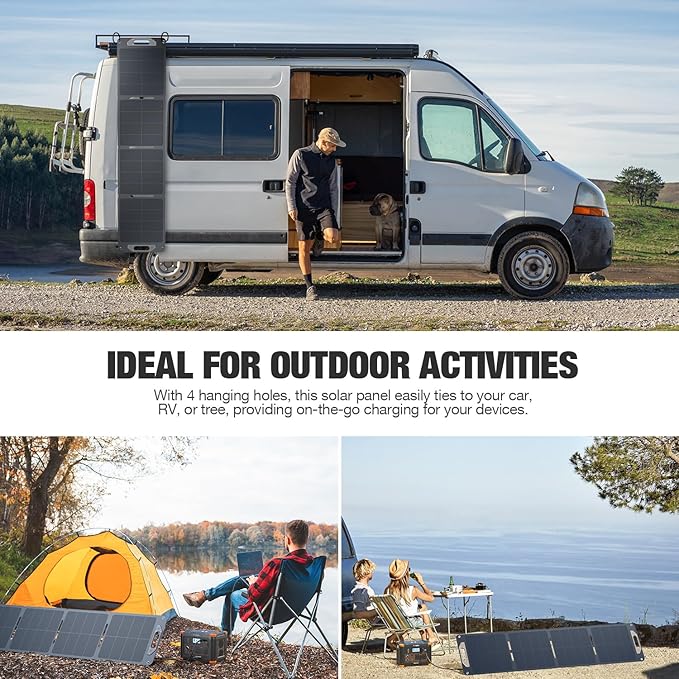 120W Portable Solar Panel for Power Station Generator, Ultra Light 5.7lbs, 25% High Efficiency IP65 Waterproof, 20V Foldable Solar Panel Charger for Camping, RV, Outdoor Use and Off-Grid Blackouts