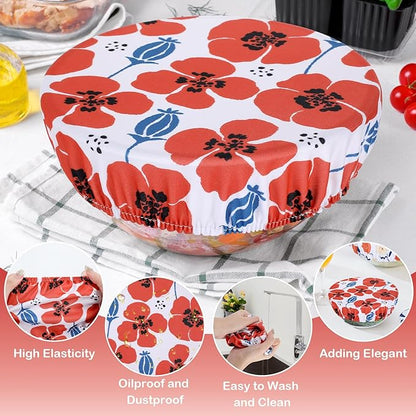 5 Pieces Bowl Covers Reusable, 5 Size Stretch Cloth Covers