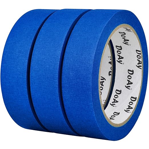 3 Pack Blue Painters Tape - Masking Tape 1 Inch Wide - Multi-Surface, Smart Adhesion, Indoor & Outdoor - 270FT Total - Paint Tape for DIY, Labeling, Art, Car, General Purpose (#3910)