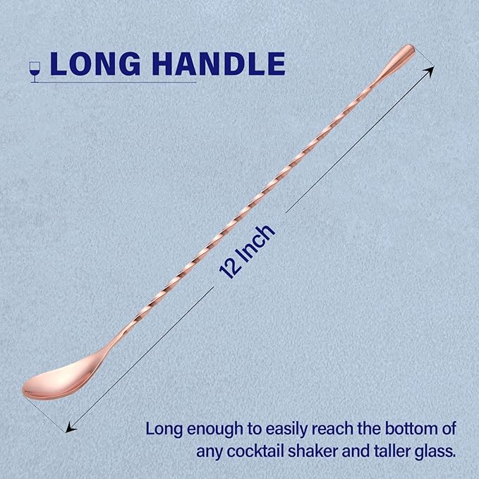 2 Pcs 12 Inches Bar Spoon, Long Handle Mixing Stirrers