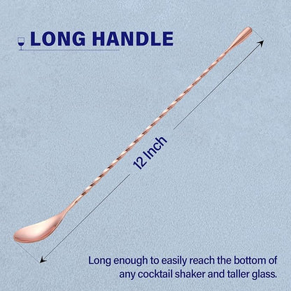 2 Pcs 12 Inches Bar Spoon, Long Handle Mixing Stirrers