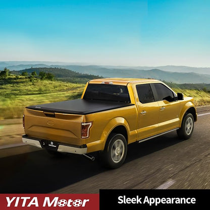 YITAMOTOR Soft Quad-fold Tonneau Cover Fits for Dodge Ram 1500 5.7ft Bed 2009-2026 (Inclu. Classic & New) Without Rambox