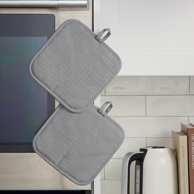 KITCHENAID Gourmet Series Gridlines Pot Holders 2-Pack Set, Heat Resistant up