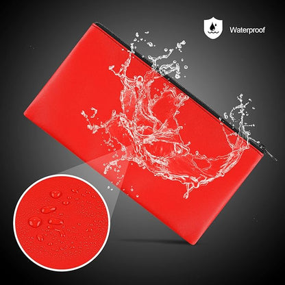 2 Pieces Money Bags with Zipper, 11x6.1 inch Money Pouch, Bank Bag, Cash Bag, Check Wallet, Cosmetics(Red)