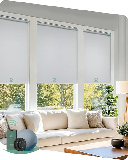 Yoolax Motorized Blinds with Remote, Automatic Window Shades Work with Alexa
