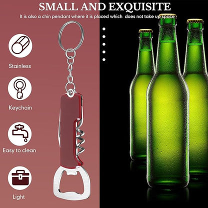 Ziliny 24 Pcs Bottle Opener Keychain Bulk Wine Bottle Beer Opener Keychain