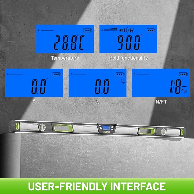 Huepar 48-Inch Digital Level, Professional Smart Precision Torpedo Level Tool