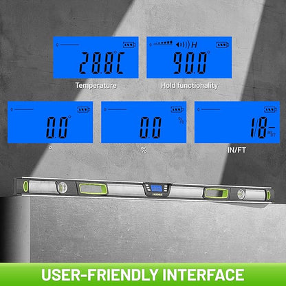 Huepar 48-Inch Digital Level, Professional Smart Precision Torpedo Level Tool