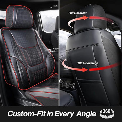 Coverland Custom Fit Car Seat Covers for SUV Compatible with [RAV4,Corolla Cross, CR‑V, Forester, CX‑9, C‑HR, Venza] Premium Waterproof Non-Slip Interior Seat Protector [Front Black - Size Chart A24]