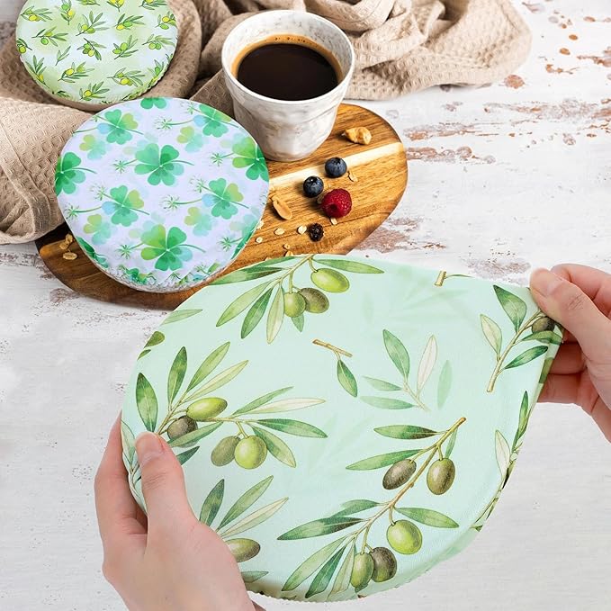 5 Pieces Bowl Covers Reusable, 5 Size Elastic Cloth Bowl Covers