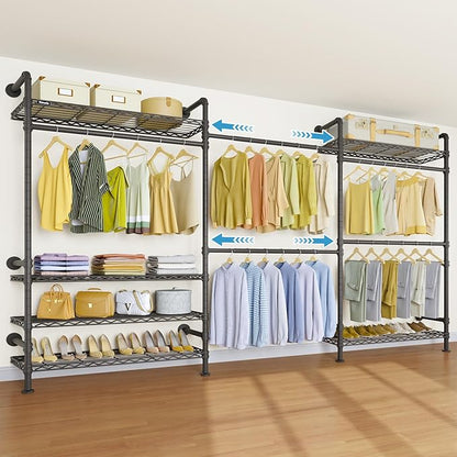 Timate F3 Plus Wall Mounted Clothes Rack Industrial Pipe Clothing Rack