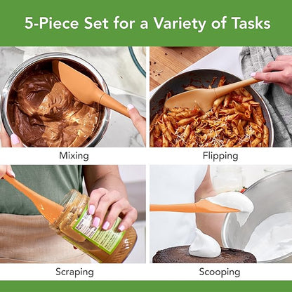 Tovolo Flex Core 5 Piece Silicone Spatula Set Heat Resistant All Silicone