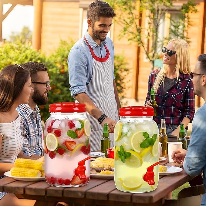 Havawish 2 Pcs 1 Gallon Plastic Beverage Dispenser