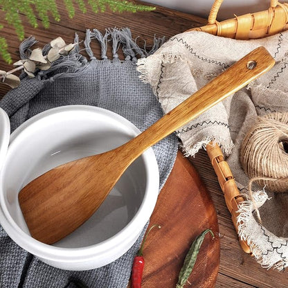 Wooden Spatula, Slotted Turner, Soup Ladle, Long Handle Utensils Set, Handmade
