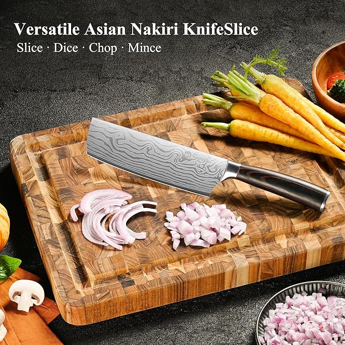 Sunnecko Japanese Nakiri Knife 7 Inch
