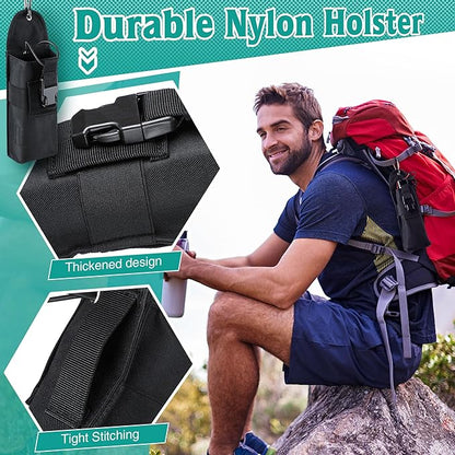 Bear Spray Holster with Quick Release Buckle (Spray Not Included), Nylon Holster with Hook & Loop for 7.9 & 9.2fl Oz Canister, Portable Pouch & Elastic Cord Design for Hiking Camping, Outdoor