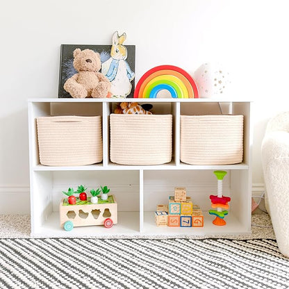 NaturalCozy Storage Cubes 9”x9”x7”Cotton Rope Woven Baskets