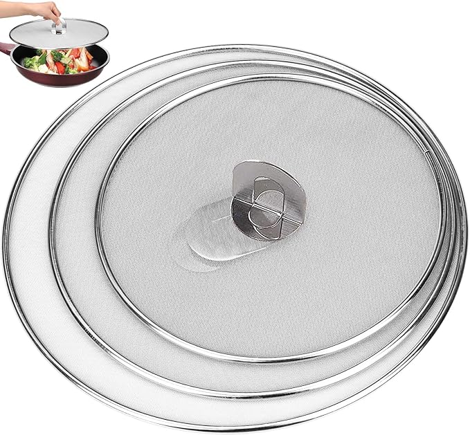 3 Pack Splatter Screen for Frying Pan 13" 11.5" 9.8" Stainless Steel Grease