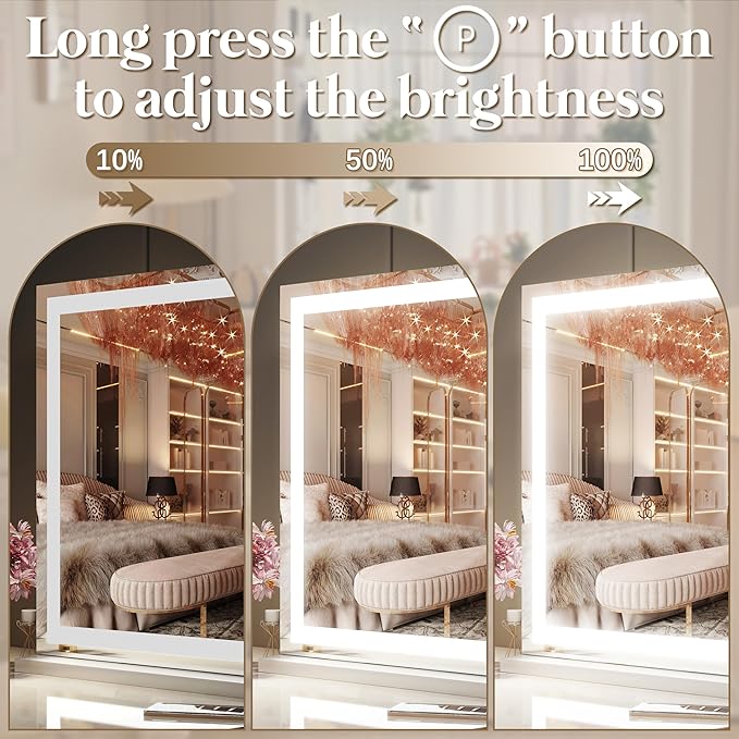 FENNIO Vanity Mirror with Lights 32"x22", Lighted Makeup Mirror, Large Vanity
