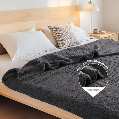 Electric Heated Blanket Queen Size 84"×90" Dual Control, 9 Heating Settings &