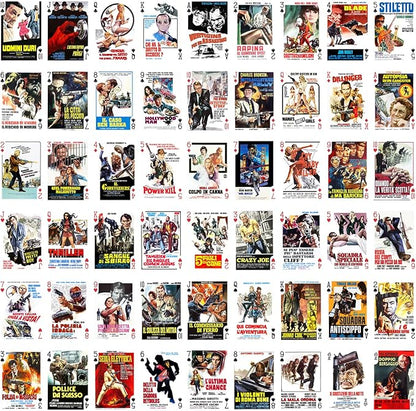 Crime Movies Playing Cards (Poker Deck 54 Cards All Different) Vintage Movie Posters Crime Detective Action Movies Film Noir