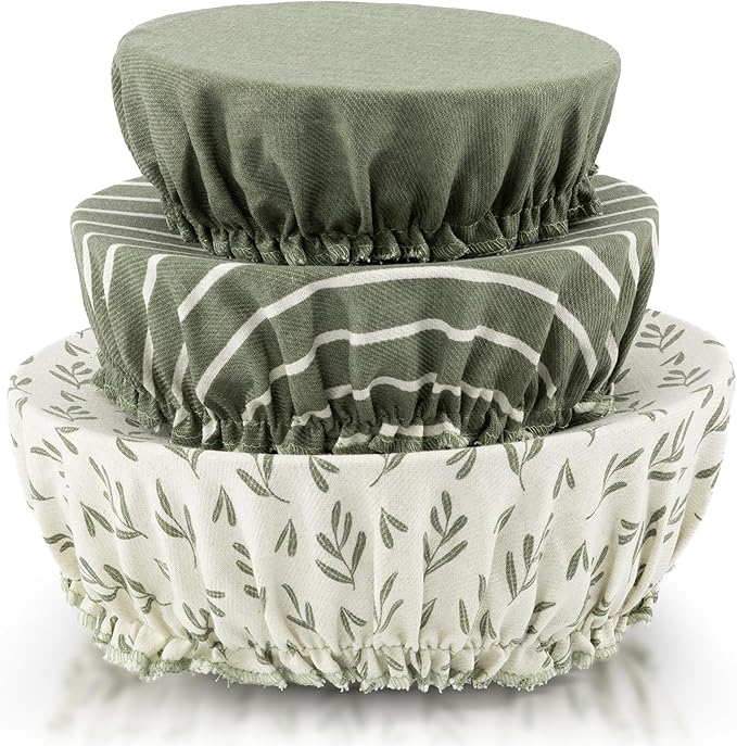 Beautiful Linen Cotton Blend Bowl Covers