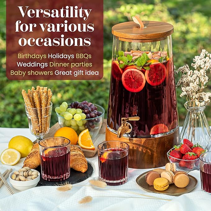 FOODLE Large Glass Drink Dispenser